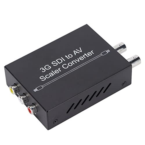 Sxhlseller Convertidor de Escalador 3G SDI a AV, Convertidor 3G SDI a AV Convertidor de Video SDI a PAL/NTSC-M para Cámara de Cine en Casa AC 100‑240V(Enchufe de la UE)