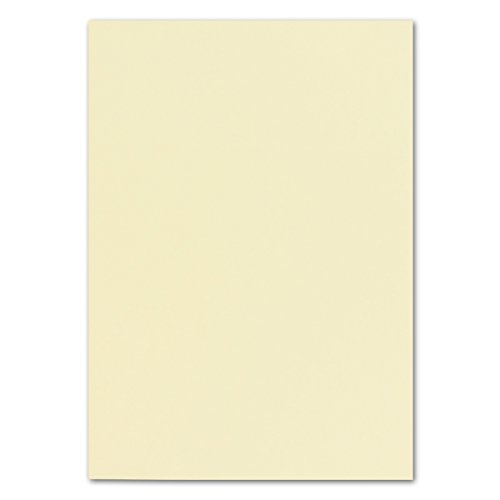 FarbenFroh - Lote de 100 hojas de papel DIN A4, 240 g/m², 21 x 29,7 cm, vainilla (crema), cartulina cuché, papel para manualidades, cartulina gruesa