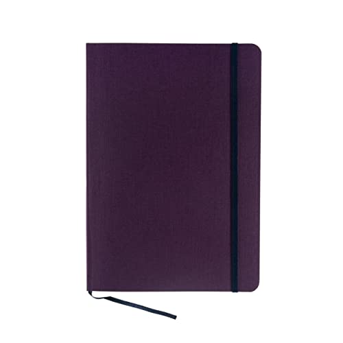 Fabriano 94733 Cuaderno con Elástico Ecoqua Plus Cosido Firmado A5 80 Fg, Rayas Vino, 19621012