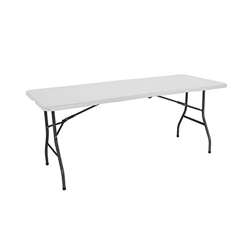 Orion91 Mesa Catering Plegable Portátil Rectangular Blanca 240 cm Mesa Multiusos: Camping, Eventos en Espacios Exteriores o Interiores | Mesa Resina y Patas Acero | 6-8 Personas y Carga de 150kg