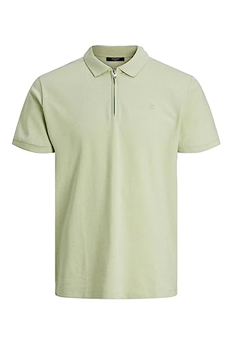 Bestseller AS Jprblascott Zip SS Polo Sn, Color Verde celadón, M para Hombre