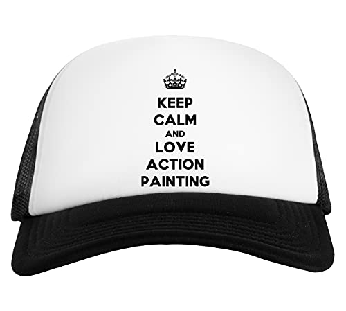 Keep Calm and Love Action Painting Gorra De Béisbol Unisex Blanca Negra White Black Baseball Cap