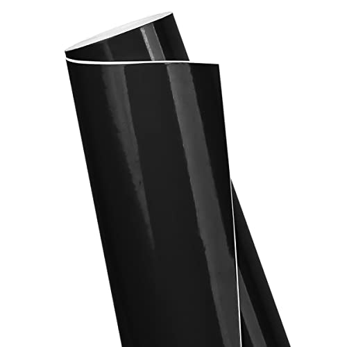 Prime Vinyl Vinilo adhesivo Negro brillante - 30 cm x 183 cm - Negro brillante - Vinilo para Plotter - Vinilo adhesivo permanente mate en rollo para otros cortadores de manualidades