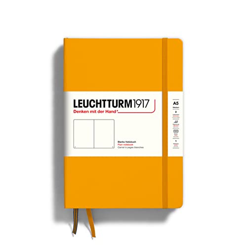 LEUCHTTURM1917 363386 Rising Sun - Cuaderno (tamaño A5), tapa dura, 251 páginas numeradas, color blanco