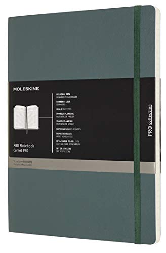 Moleskine - Cuaderno Profesional de Oficina, Cuaderno Para el Trabajo, Tapa Blanda y Cierre Elástico, Tamaño Grande 13 x 21, Color Verde Bosque 192 Páginas