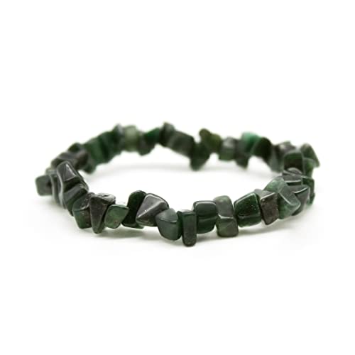 DOJA Barcelona | Pulsera Chip Cuarzo Verde | Cuarzo Verde Piedra Natural | Pulseras Elasticas Minerales Naturales, Piedras Energeticas, Cristales Curativos | Piedras Curativas Hombre y Mujer