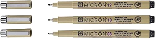 PIGMA MICRON Sakura Pigmento fineliners color negro 3 unidades .08.10.12. Made in Japan (france import)