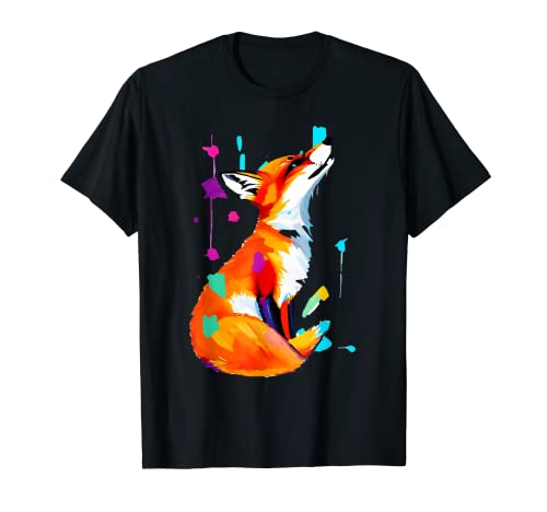 Dibujo de zorro - degrafic de pintura al óleo de un zorro Camiseta