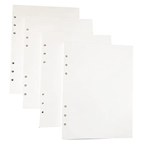 4 Pcs Papel de Recarga A5, 100 GSM Papel de Cuaderno de Recarga A5, 180 Hojas/ 360 Páginas Papel de Recambio en Blanco, Recambio Hojas A5 6 Anillas Refill Paper Para Cuadernos Diario (Blanco)