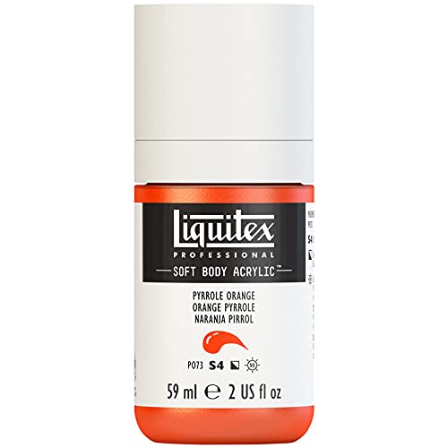 LIQUITEX 1959323 Professional Soft Body - Pintura acrílica (consistencia cremosa, alta pigmentación, resistente a la luz y al envejecimiento, bote de 59 ml), color naranja pirrol.