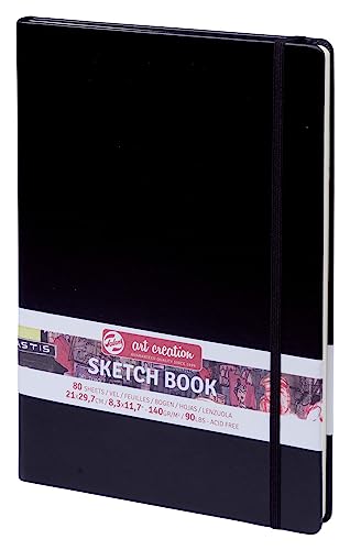 Libro del Bosquejo Negro, Sketch Libro, 80 Hoja, 21x29, 7cm ENCUADERNADO