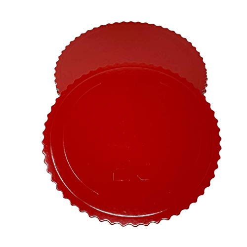 Decoracion Dulce 10 x Discos/Bases Extrafuerte de 25cm X 3 Mm. Altura para pasteles (Rojo)