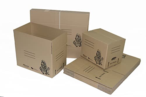 Pack 10 cajas de cartón para mudanza,50x30x30, Cartón reforzado y resistente. Cajas de embalaje para envíos con asas