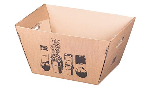 Cesta de la compra de cartón (50 x 33 x 26 cm), color marrón, papel, marrón, 50x33x26cm