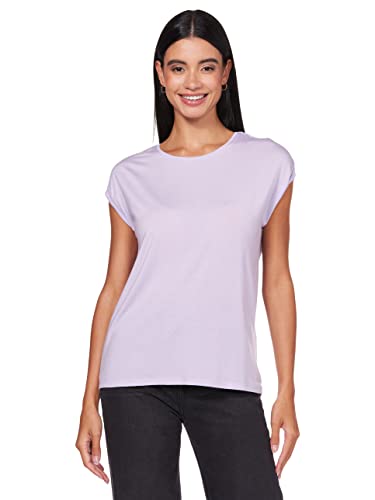 Vero Moda Vmava Plain SS Top Ga Noos Camiseta, Violeta (Pastel Purple), M para Mujer