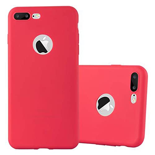 Cadorabo Funda para Apple iPhone 8 Plus / 7 Plus / 7S Plus en Candy Rojo - Cubierta Proteccíon de Silicona TPU Delgada e Flexible con Antichoque - Gel Case Cover Carcasa Ligera