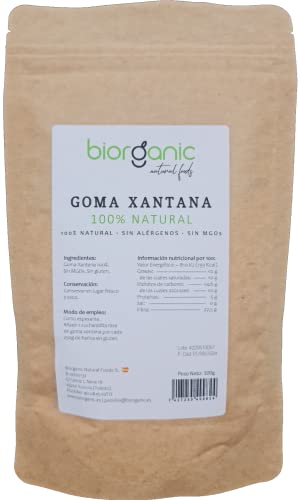 Biorganic Goma Xantana, 100 g. Espesante natural en Polvo | Keto | No-GMO, Vegano, Sin Gluten, ni Lactosa.