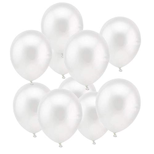 O-Kinee Globos Blancos,100 Piezas Globos Helio Latex Perla Globos Ø 30 cm para Bodas Aniversario,Niña Bautizos Comunion Baby Shower,1 Año Cumpleaños Fiesta Arco Decoracion