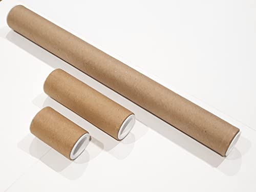 ShieldUp - 3 tubos postales de cartón fuerte | 25 mm de diámetro, 3 tamaños diferentes, 300 mm, 100 mm y 50 mm de largo