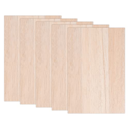 5 Piezas Madera de Balsa 2mm, Madera Balsa Plancha Balsa Wood Sheets para Maquetas Proyectos Escolares de Bricolaje - 300 x 200mm