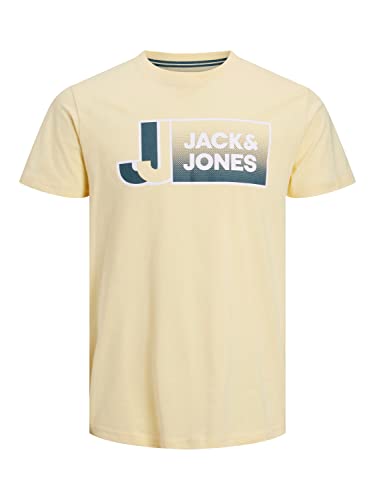 Jack & Jones Jcologan tee SS Crew Neck Ss23 Sn Camiseta, Amarillo (Pale Banana), XL para Hombre