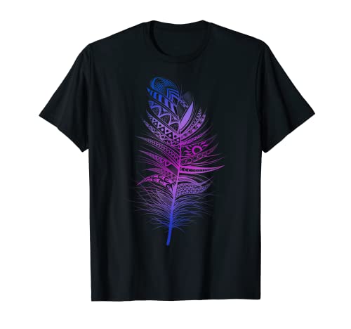 Pluma Mandala Zentangle tatuaje Art Camiseta