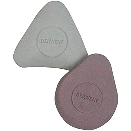 Derwent Goma de Borrar Moldeada, Set de 2, Multi-Color, Calidad Profesional, 2301964