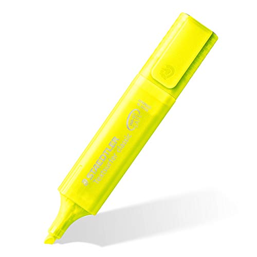 STAEDTLER Textsurfer Classic - Estuche con 4 marcadores fluorescentes de color amarillo (364-1P WP4ST)