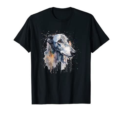 Colorido arte de acuarela de galgo inglés Camiseta