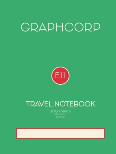 Graphcorp E11 Travel Notebook Green: 200 Page Travel Bullet Journal / Notebook / Diary / Sketchbook
