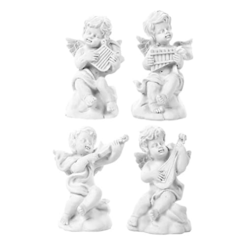 MAGICLULU Home Decoracion 4 Unids Little Cherub Figurines Figurine Mini Ni?o ángel Estatua Adorable Sculpture Memorial Statue Dioramas Decoracion Escritorio