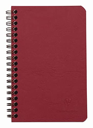 Clairefontaine 786162C Un Carnet à Pochettes Spiralé Rouge - 11x17 cm 120 Pages Détachables Lignées Papier Clairefontaine Blanc 90 g - Couverture Carte Lustrée Grain Cuir - Collection Age Bag