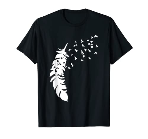 Pluma de pájaro pluma de acuarela diseño de plumas Camiseta