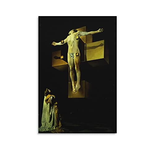 Cartel religioso de Salvador Dalí, obras de arte de crucifixión, póster en lienzo, arte de pared, decoración moderna para el hogar, 50 x 75 cm