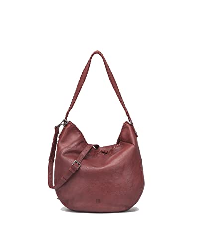 BIBA Bolso de Mujer de Cuero Genuino, Bolso Bandolera Heritage Winona WIN12L, Asa Larga, Cierre con Cremallera, Piel Bovina Legítima, Color Siena