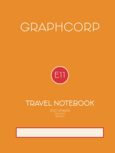 Graphcorp E11 Travel Notebook Orange: 200 Page Travel Bullet Journal / Notebook / Diary / Sketchbook