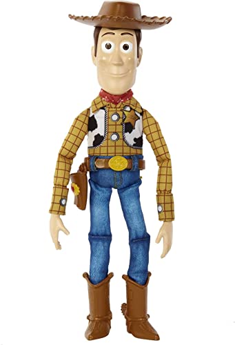 Disney Pixar Toy Story Roundup Fun Woody - Figura parlante Grande, Escala de 12 Pulgadas, 20 Frases con Detalles auténticos, Tela de Felpa y plástico, 3+, HFY35