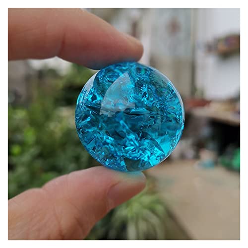 muziwenju PSWK Cristal Hielo Grieta Bola Fuente de Agua Bonsai Esfera de Cristal Decoración del hogar Adornos Feng Shui Figurine Marble Magic Ball Regalos (Color : Royal Blue, Size : 30mm)