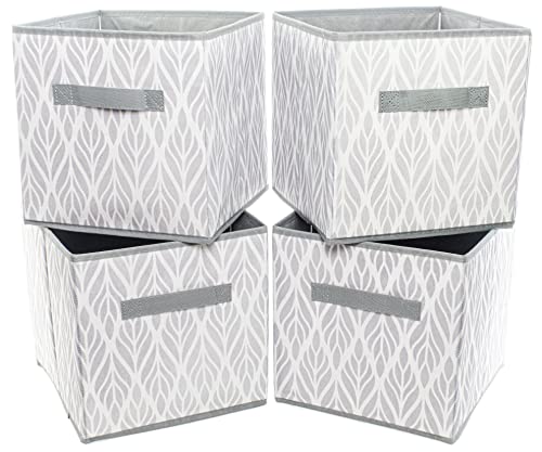 Clay Roberts Cubos de almacenamiento, 25 cm x 25 cm x 25 cm, cajas de almacenamiento plegables, paquete de 4, juego de cestas de almacenamiento de tela para unidades de almacenamiento (Bosque)