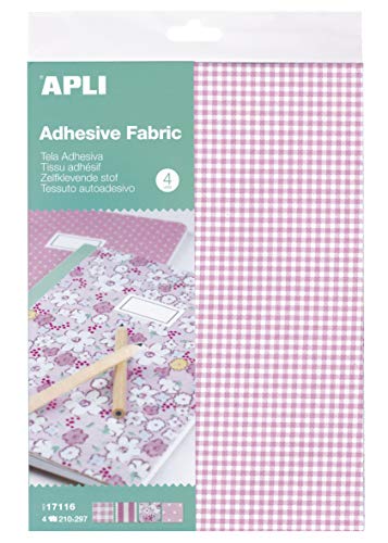 APLI Kids 17116 - Tela adhesiva tonos rosa 4 hojas, Única