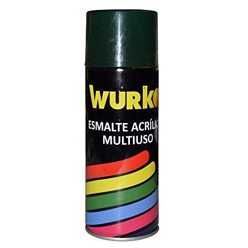 Wurko - Spray Pintura Esmalte Acrílica Verde Real, Bote 400 ml