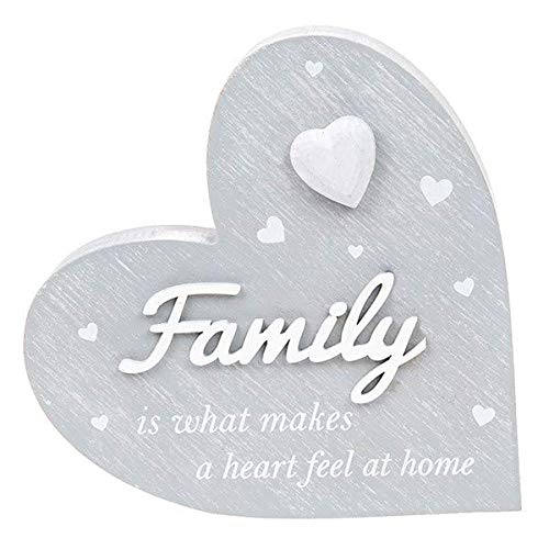 Joe Davies - Placa con Forma de corazón en Color Gris con Texto en inglés Family is What Makes a Heart Feel at Home