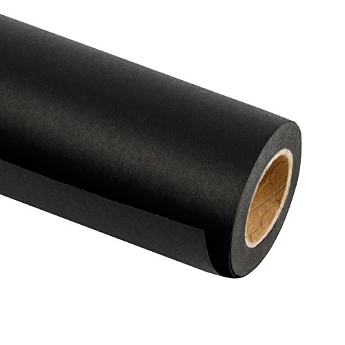 RUSPEPA Rollo de Papel Kraft Negro - 44,5 cm x 30 m - Papel Reciclable para Manualidades, Arte, Envolver Regalos, Embalaje, Correo, Envíos y Paquetería