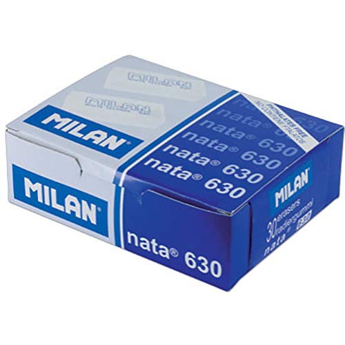 Caja 30 Gomas Nata MILAN 630 rectangular Envuelta individualmente Color Blanco