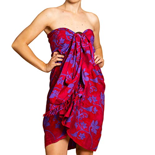 PANASIAM Sarong B021 Scarlet red, L