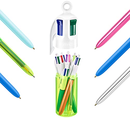 BIC 4 Color Bolígrafos - Bote Fluorescente de 6 Bolígrafos