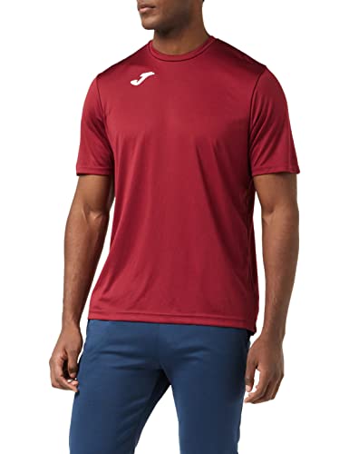 Joma Combi - Camiseta de Manga Corta, Hombre, Rojo (Burdeos), M