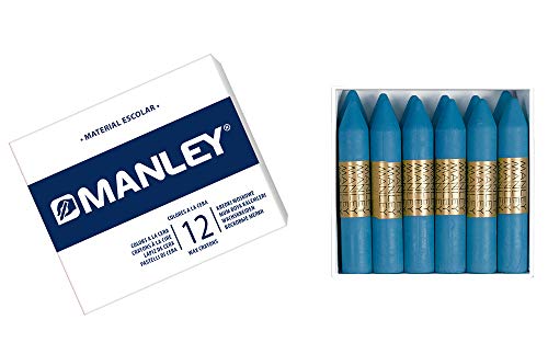 Lapices cera manley unicolor azul cobalto n.20 caja de 12 unidades