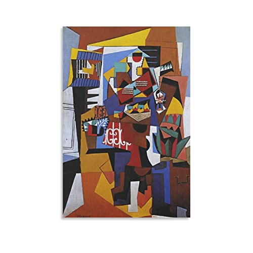 GUOFEI Póster decorativo de tres músicos de Picasso, lienzo para pared, sala de estar, dormitorio, 60 x 90 cm