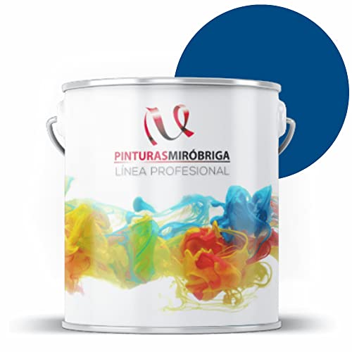 Pinturas Mirobriga Esmalte Antioxidante Color Azul Trafico Ral 5017, Secado Rapido, Directo sobre metal, proteccion de superficies de hierro y madera. Acabado Brillante. Envase de 4Lt.